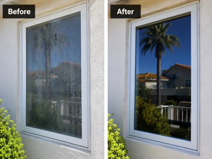 Salt film and glass protection before and after