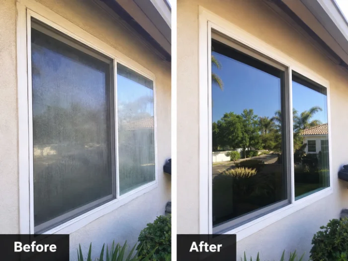Hard water stain removal before and after